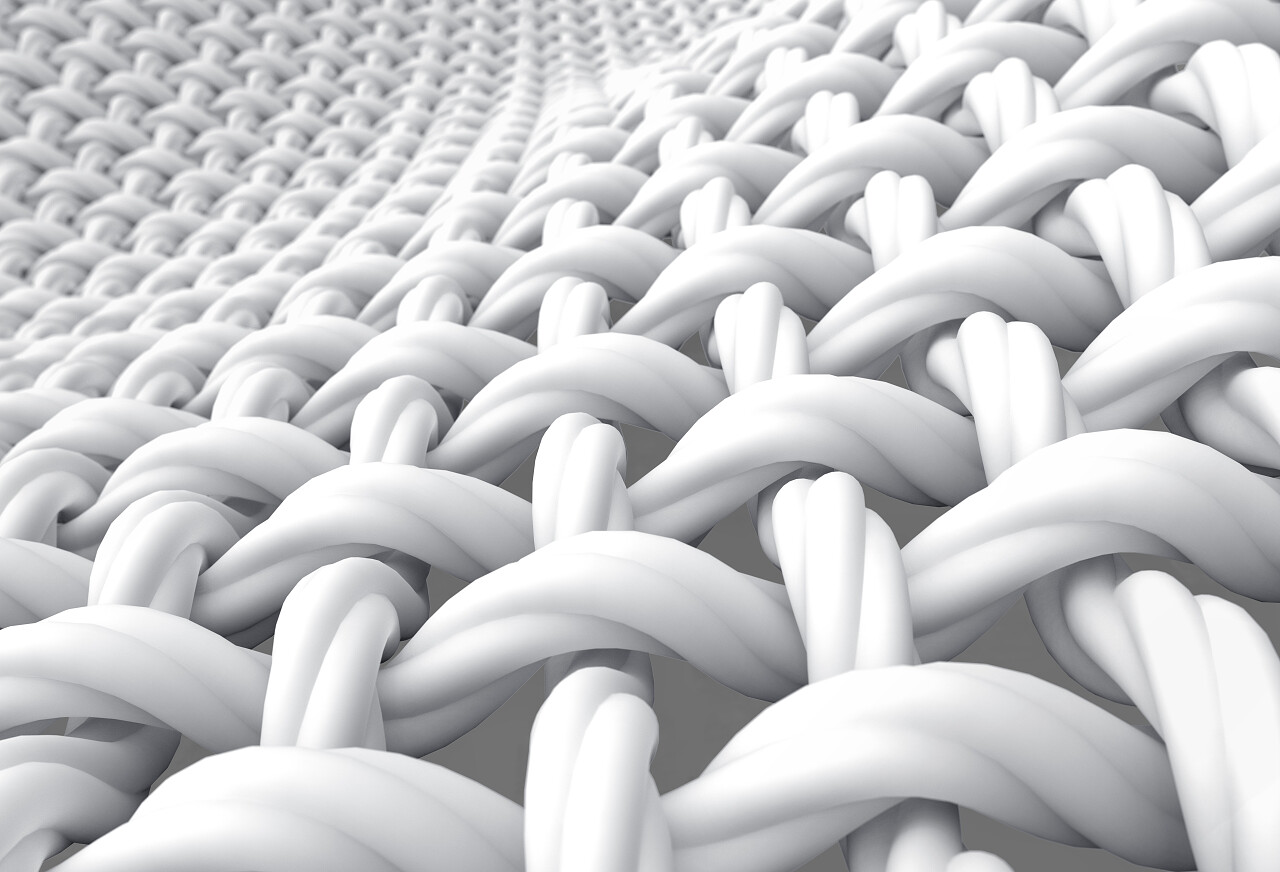 关闭最多看看交错纤维扭的绳纤维在3d渲染