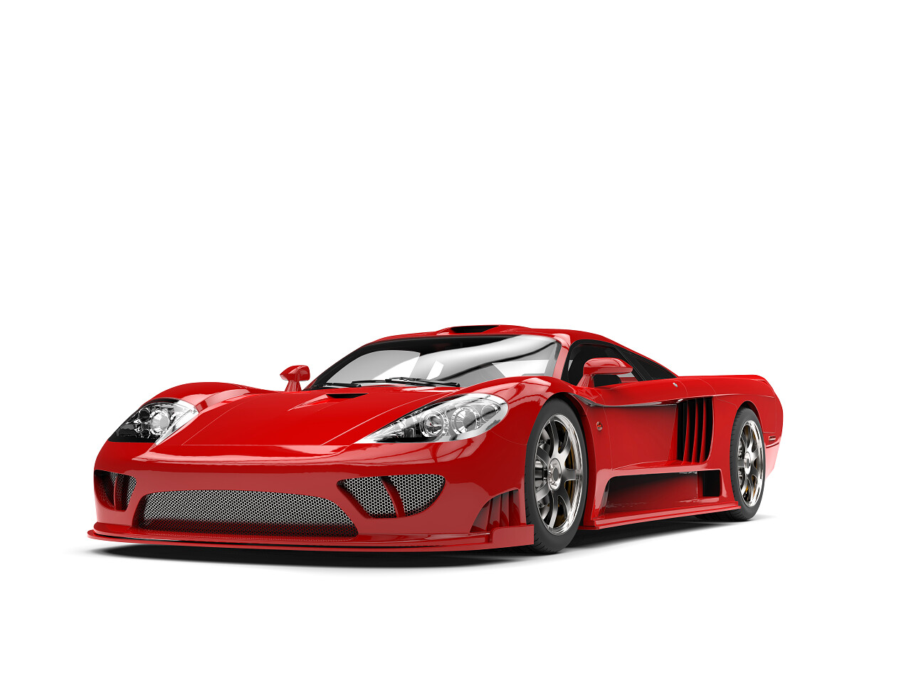 火热的红色现代超级赛车