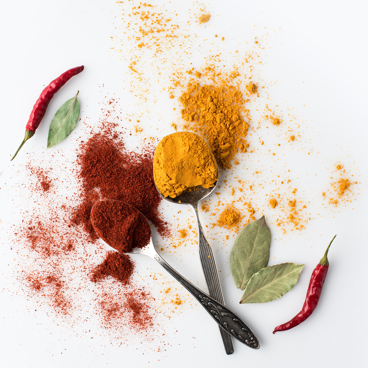 辣椒粉和咖喱粉