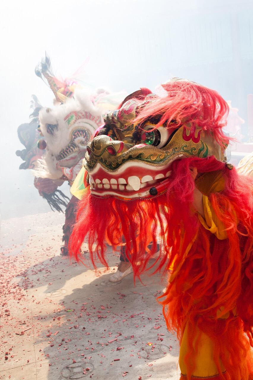 中国舞狮农历新年