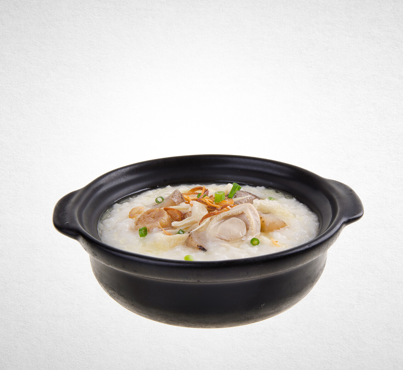 粥或背景上煲鲍鱼粥