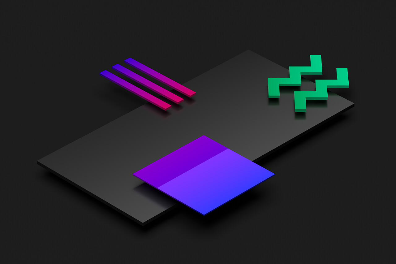 抽象的3d渲染的几何形状