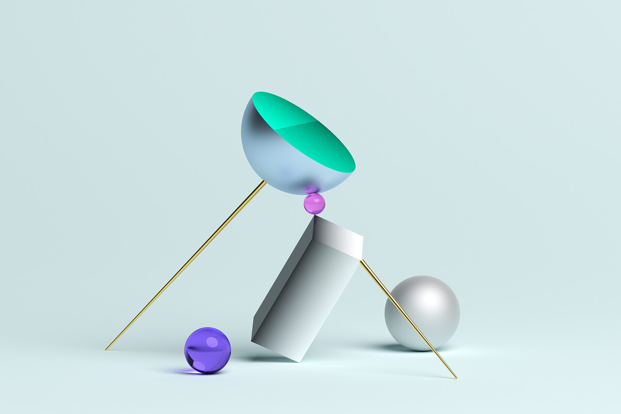 几何形状三维渲染概念设计