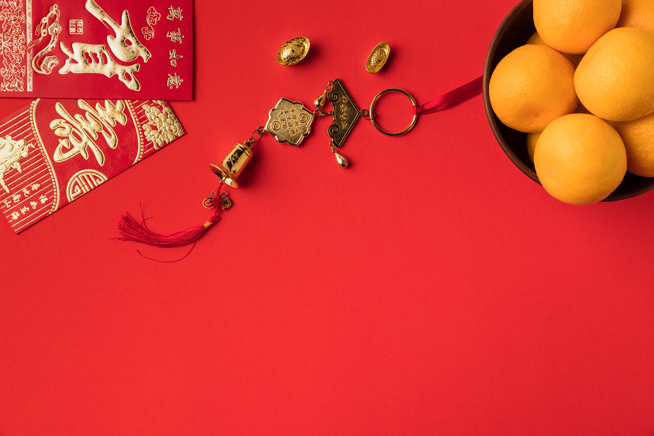 中国风装饰品新年背景