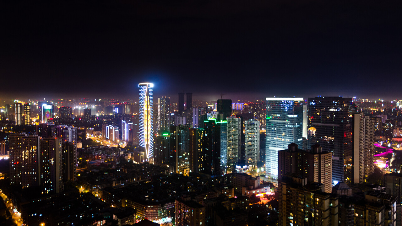 城市夜景成都旅游