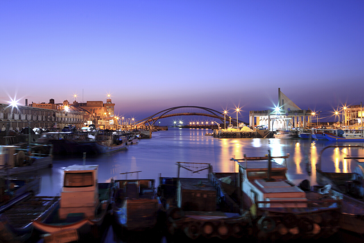 台湾美丽的永安渔港台湾旅游