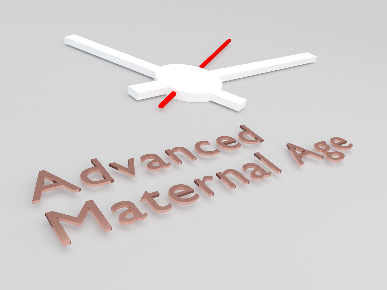 3d以钟表为背景的高级产妇年龄称号的插图