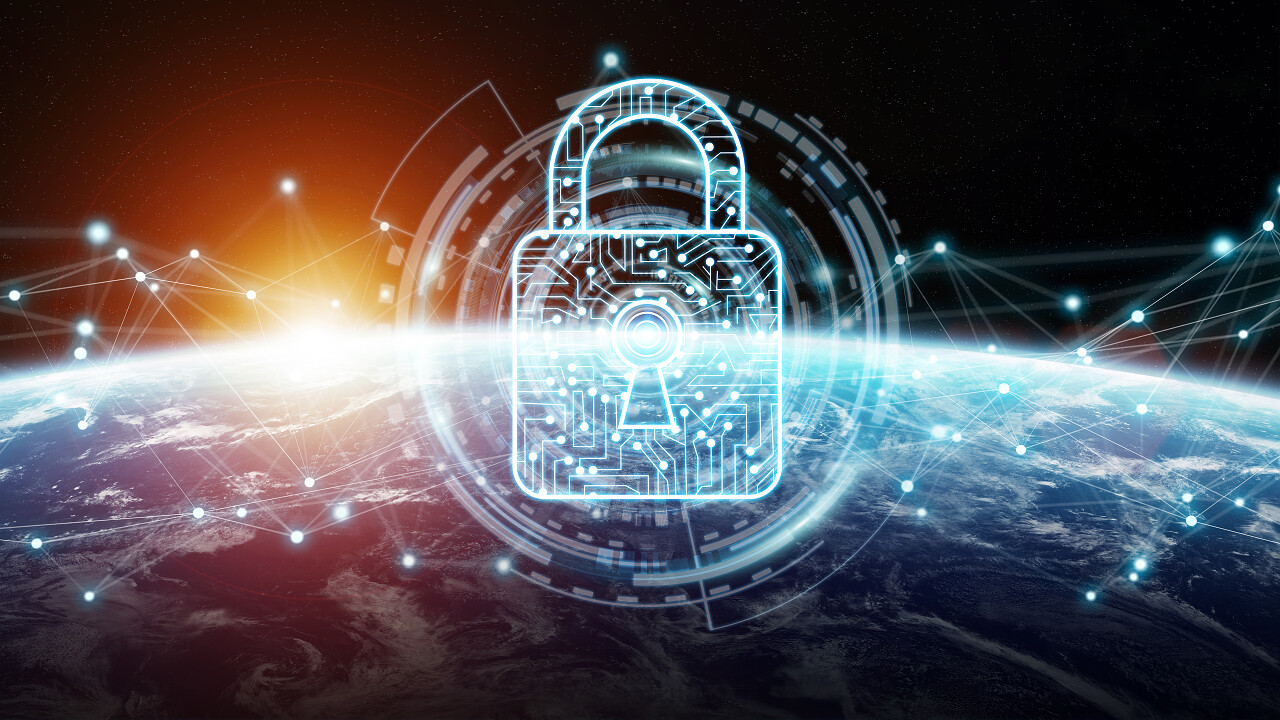 网络安全和连接在地球上的3d 渲染元素的这幅由 Nasa 提供图片