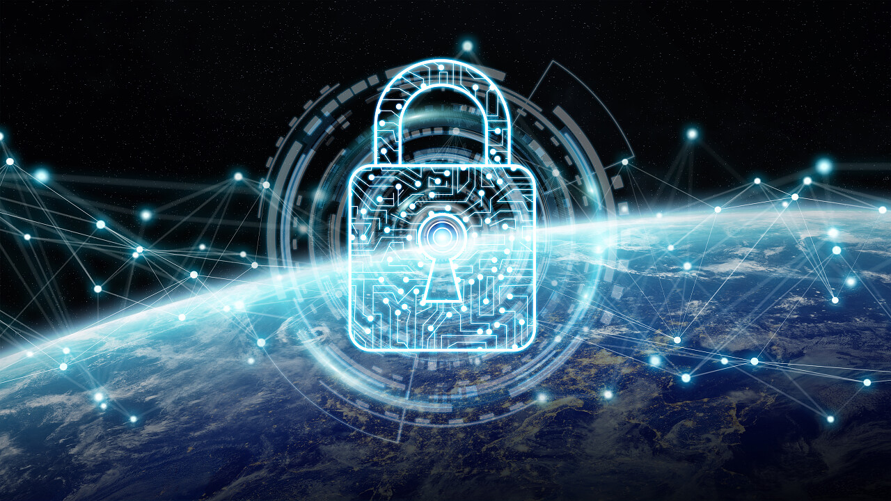 网络安全和连接在地球上的3d 渲染元素的这幅由 Nasa 提供图片