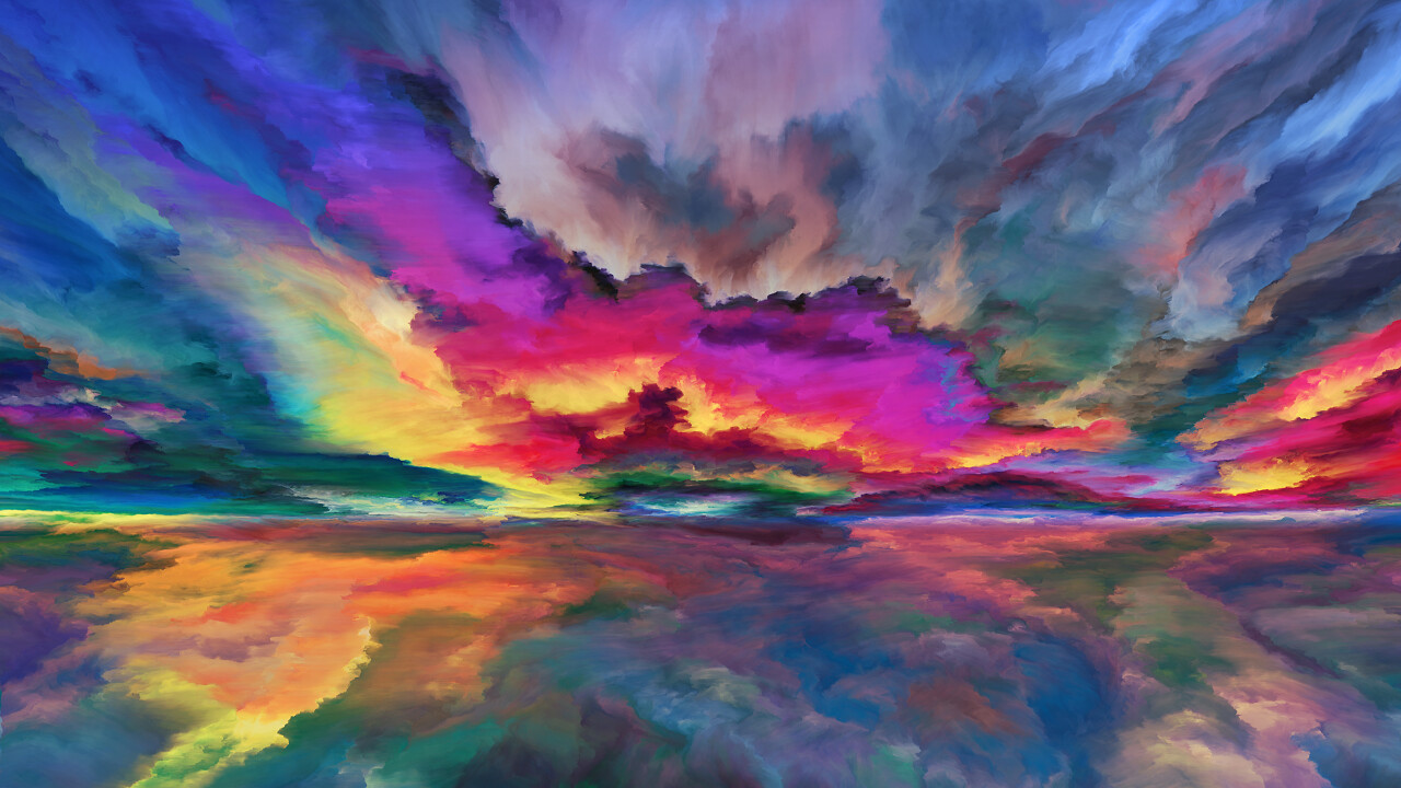 内部世界系列在宇宙自然创造力和想象力的主题上排列数字色彩