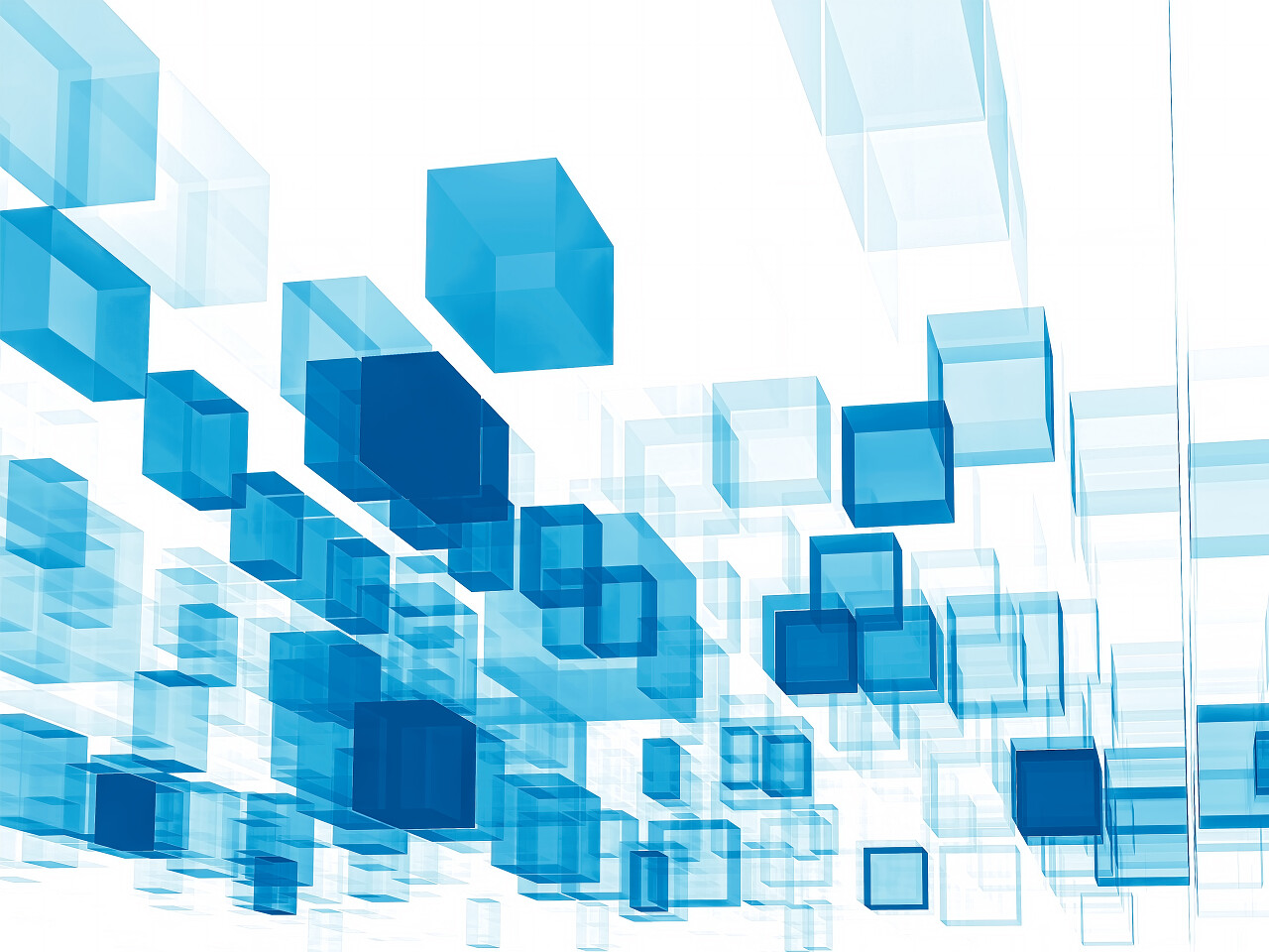 技术背景与蓝色移动的立方体