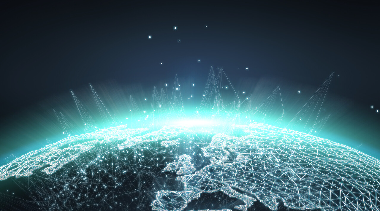 连接系统球体全球世界观灰色背景3d 渲染美好未来