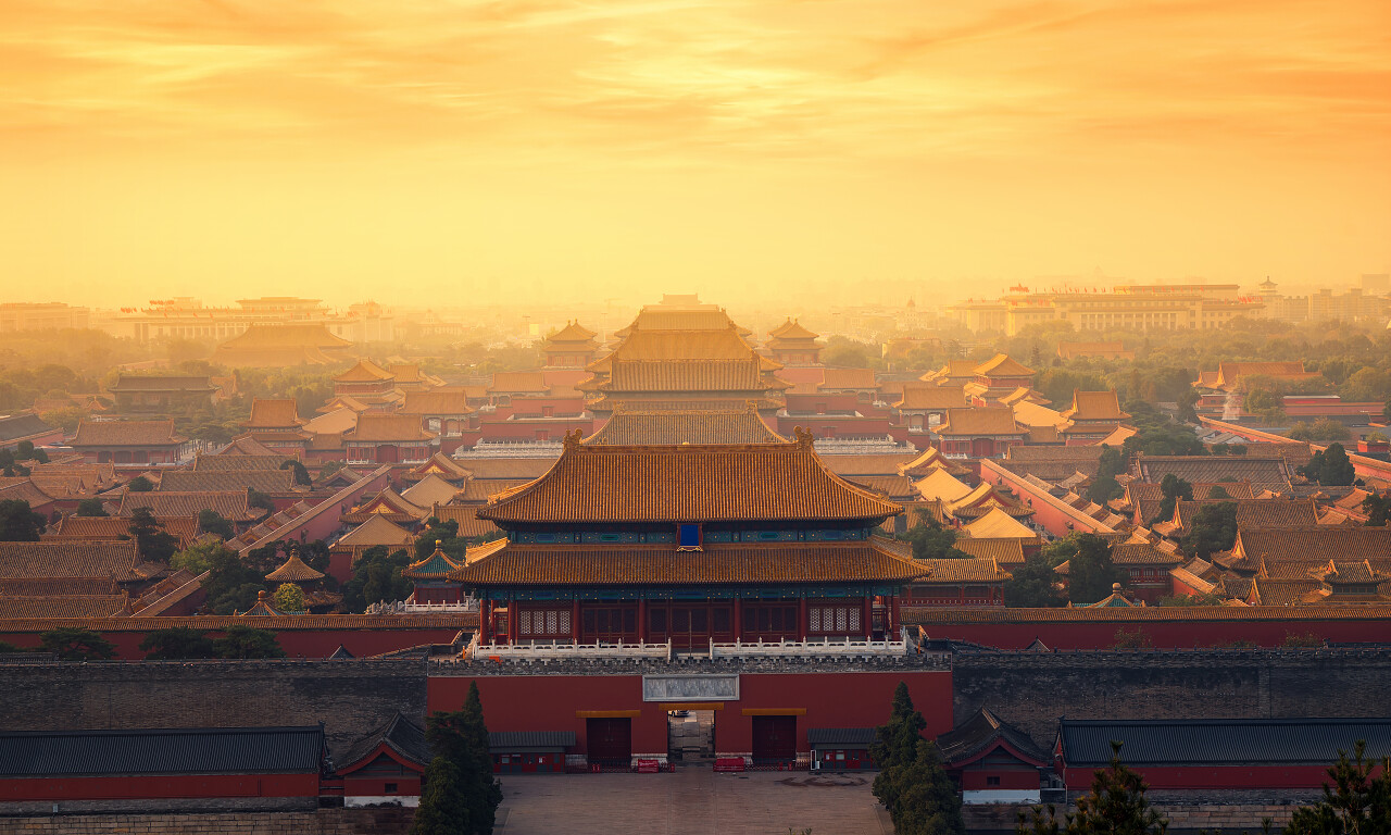 北京故宫黎明日出北京旅游景点故宫旅游