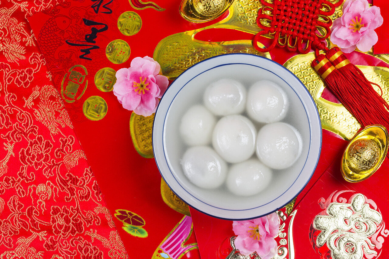 中国元宵节的食物汤圆正月十五元宵节汤圆元宵