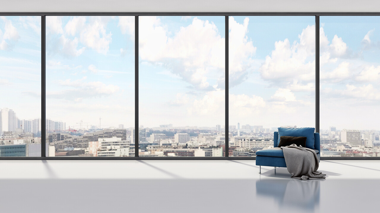 现代明亮内饰公寓3d渲染插图