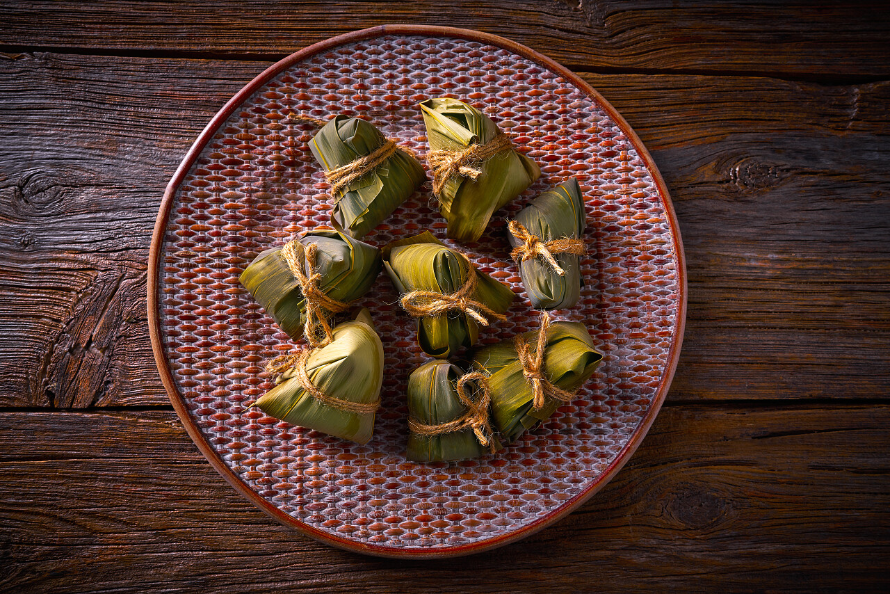 端午节粽子端午节美食粽子糯米食谱包竹叶亚洲食品端午节