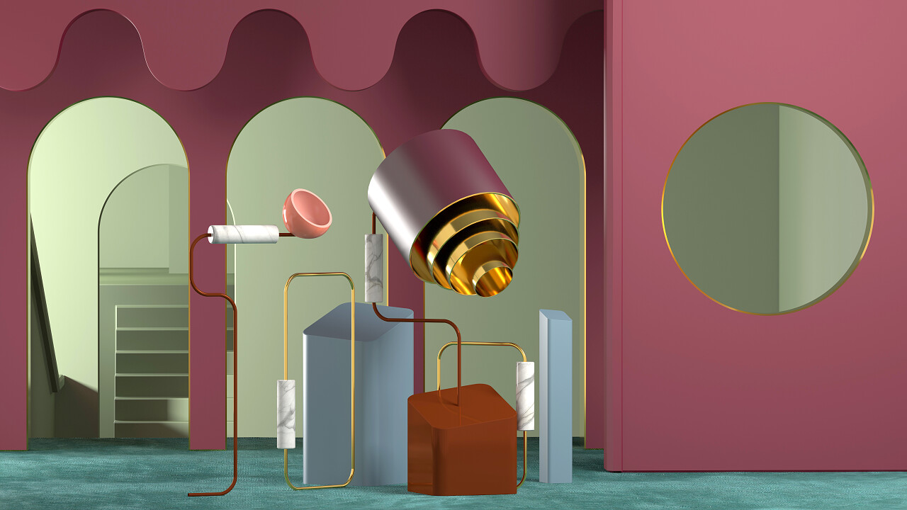 用几何形状和形式绘制抽象构图