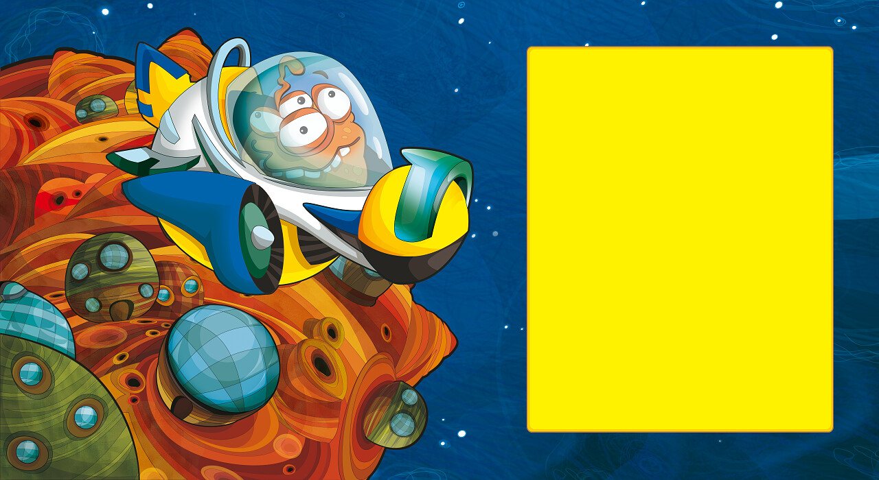 卡通场景与一些有趣的外星人