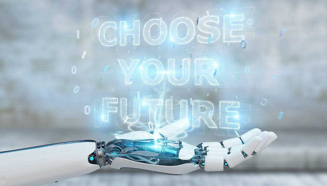 白色的机器人手