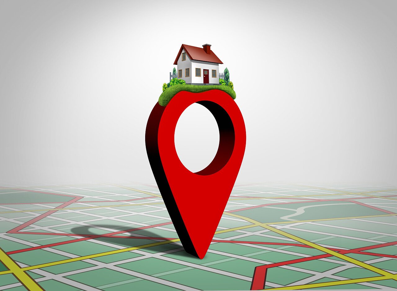 作为不动产购买或定位住宅符号