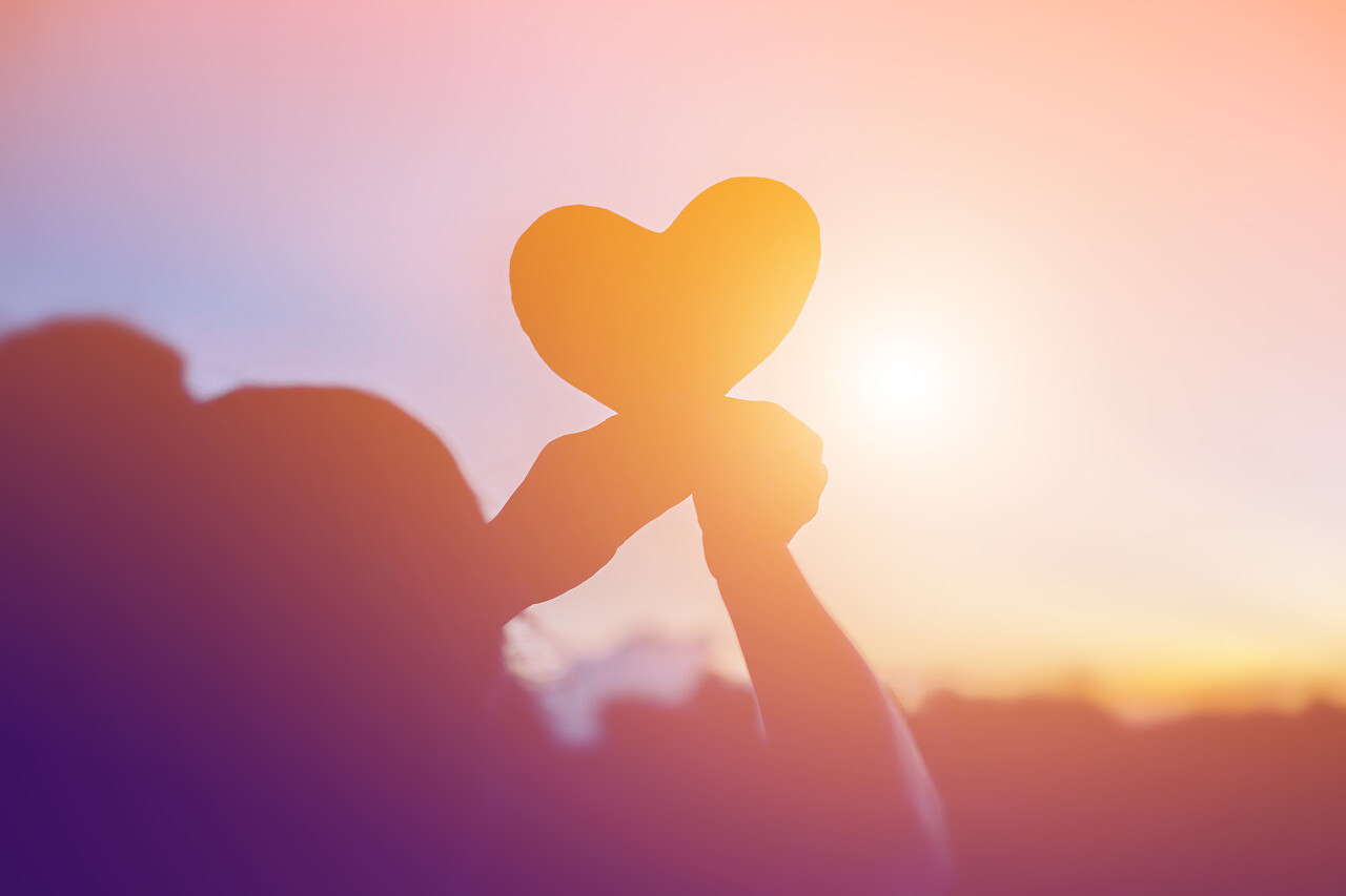 爱心剪影七夕520情人节214情人节