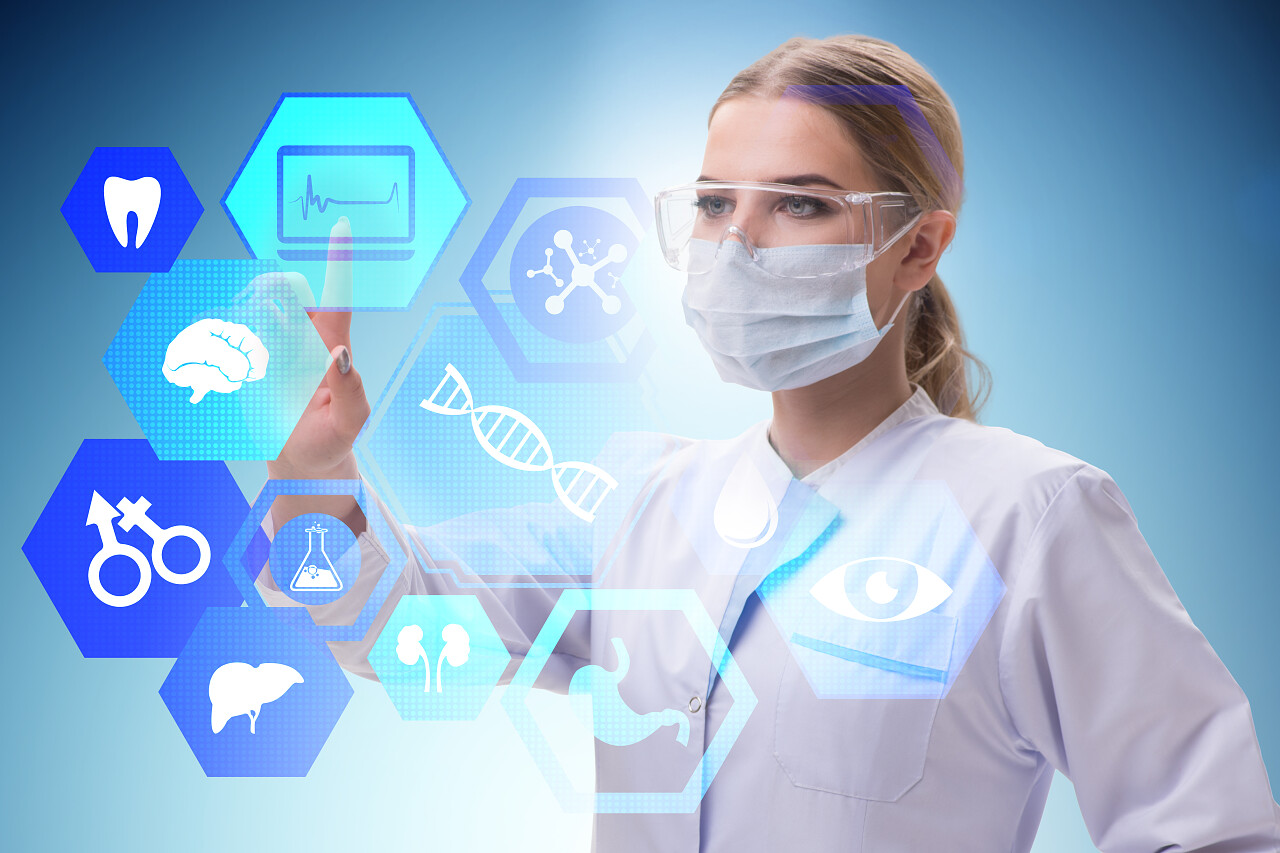 远程医疗前瞻性概念女医生