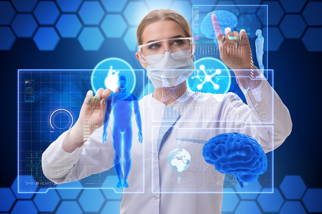 远程医疗前瞻性概念女医生