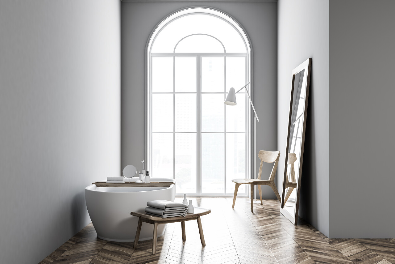 优雅的白色浴缸浴室装修