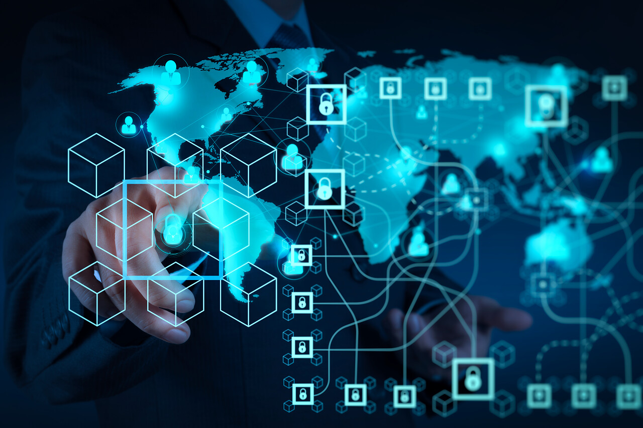 链子和加密的块的图