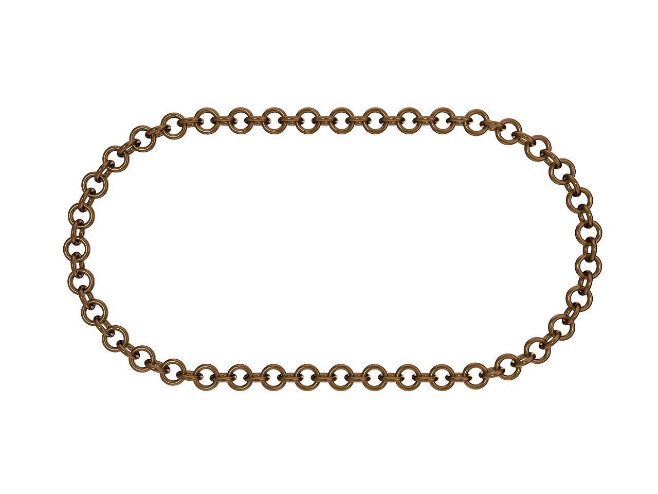 青铜链在白色背景