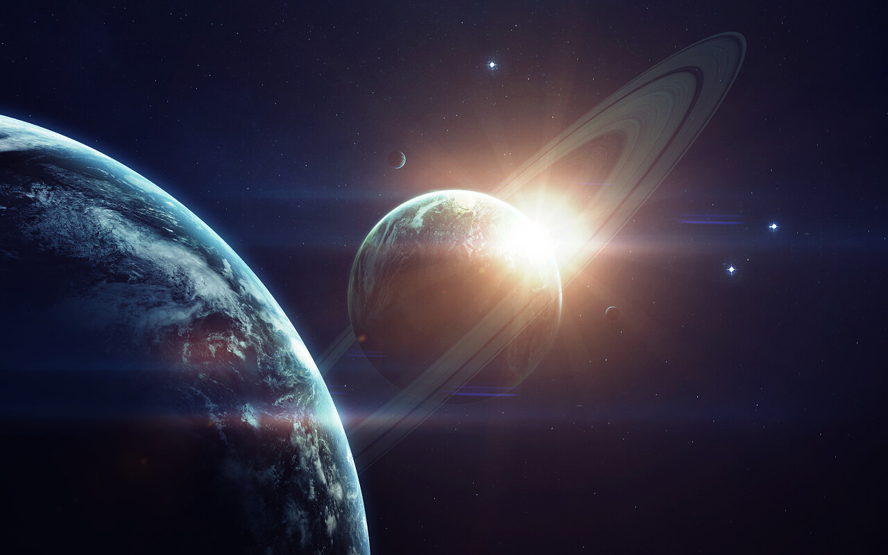 行星恒星和星系在无尽的宇宙元素这张由美国宇航局提供图片