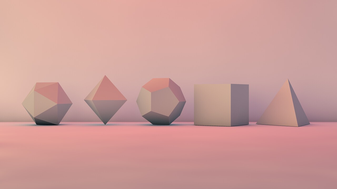 粉色的立体几何块