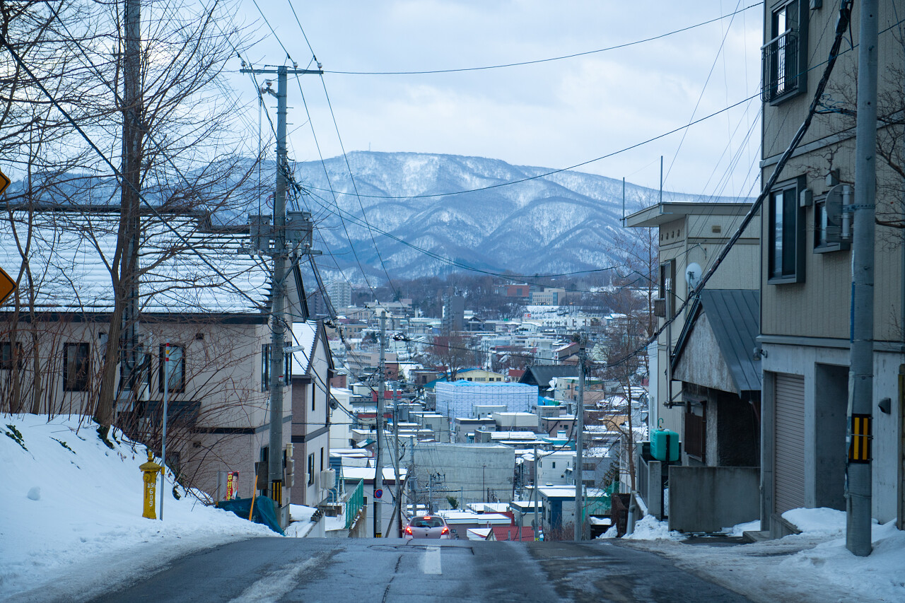 日本北海道shiribeshi县小塔鲁的雪景.北海道旅游