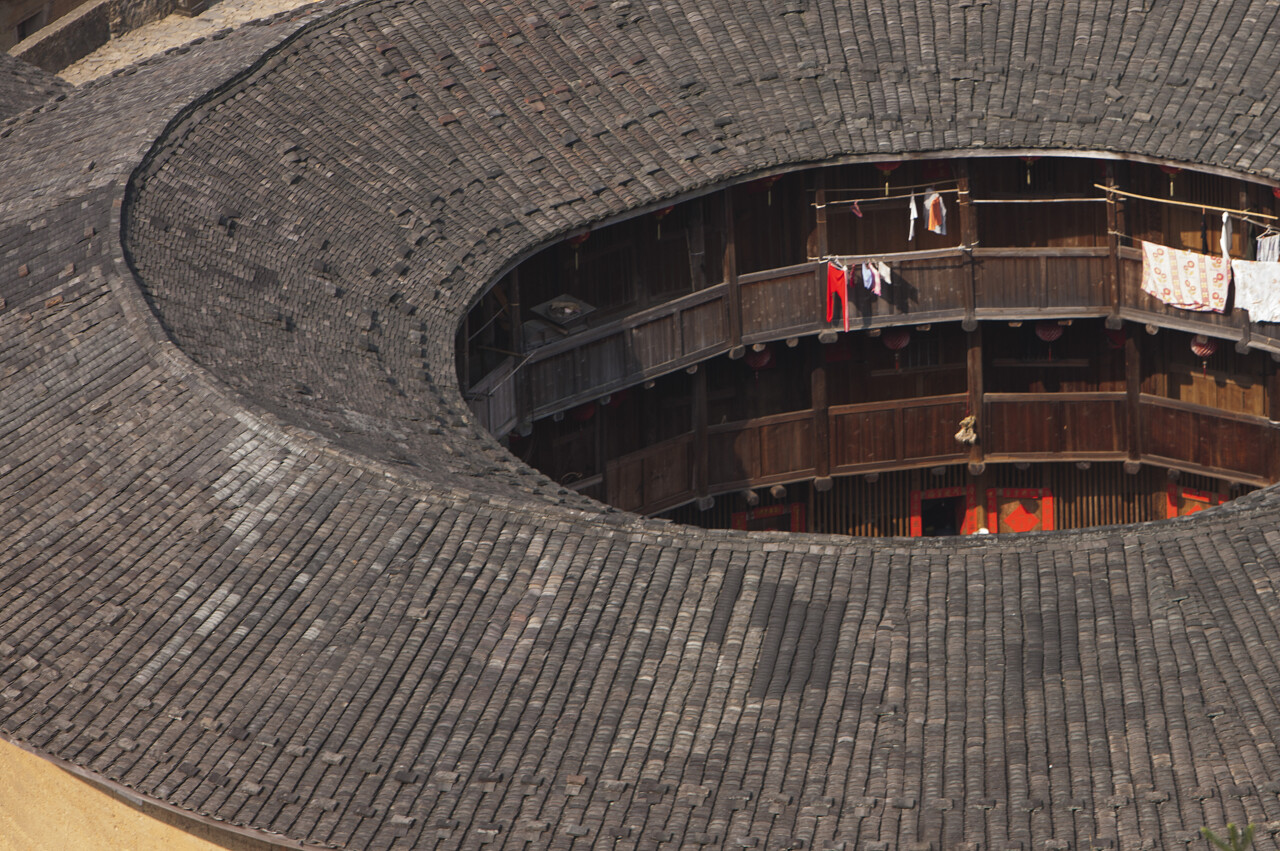 中国福建省土楼天楼洞楼群福建旅游