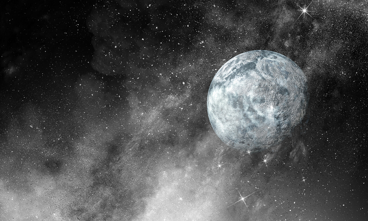 行星和星光灿烂的天空