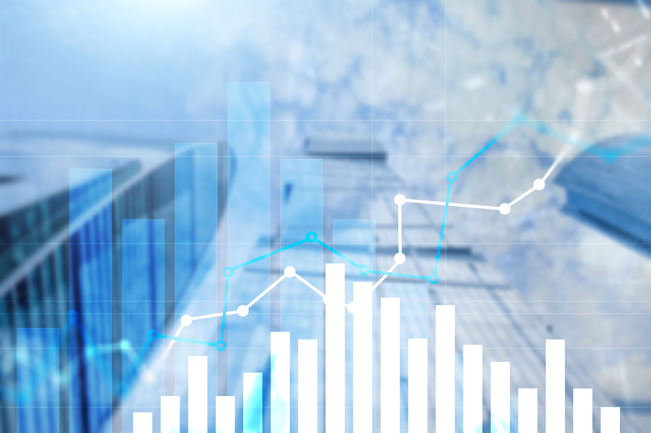 金融增长图销售增长营销战略概念