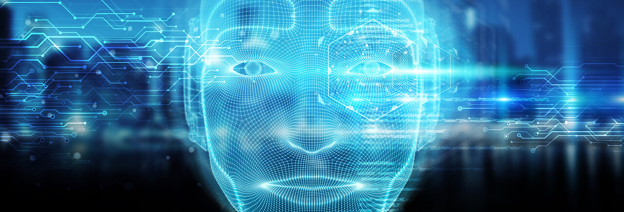 人工智能概念3d渲染的机器人