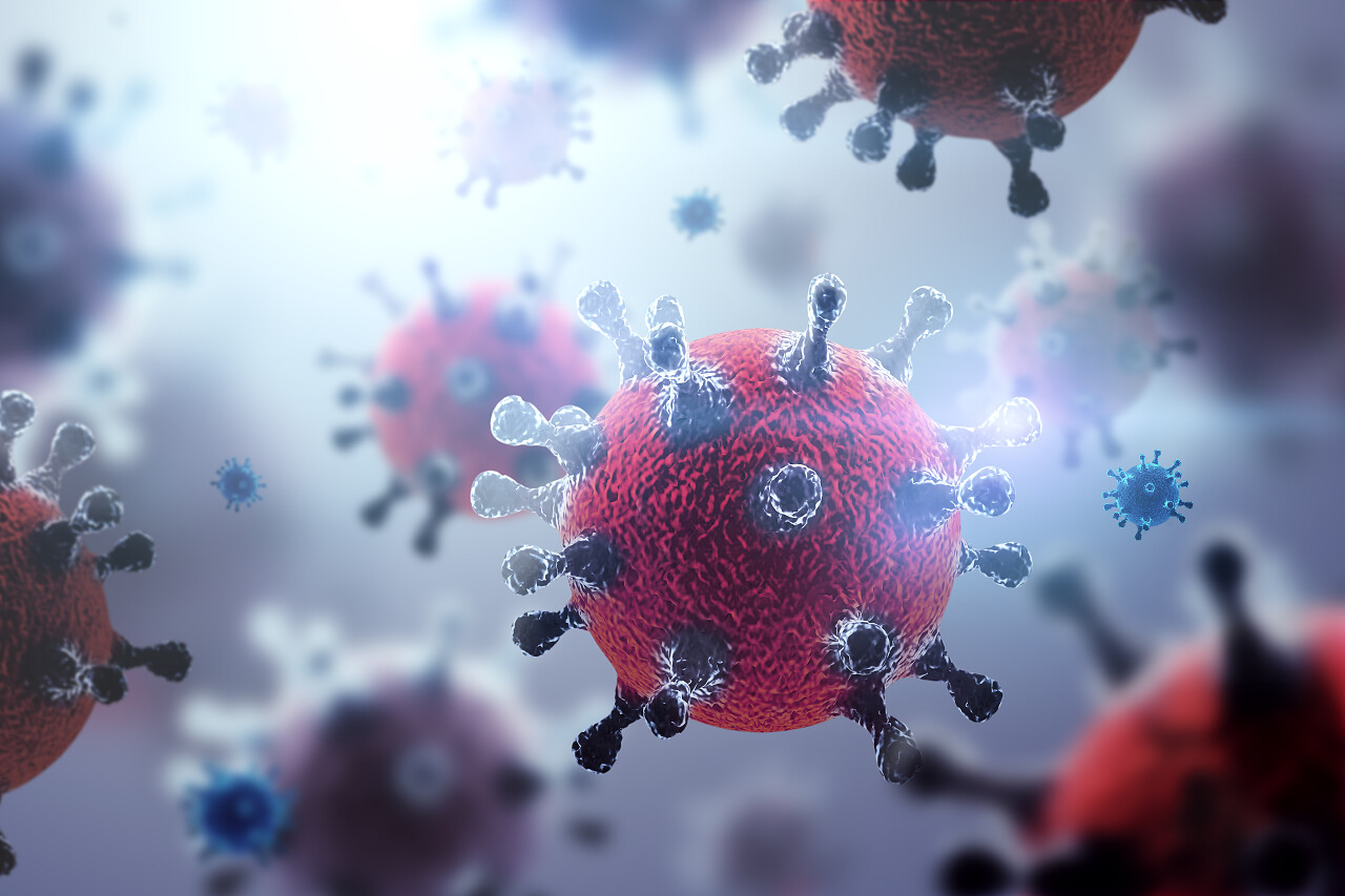 创意背景病毒分子