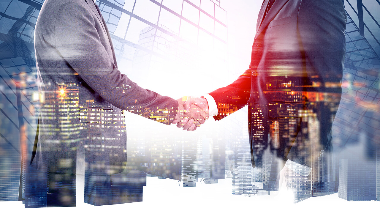 商人合作握手合作团结握手企业团结团结合作平台商务人士合作握手