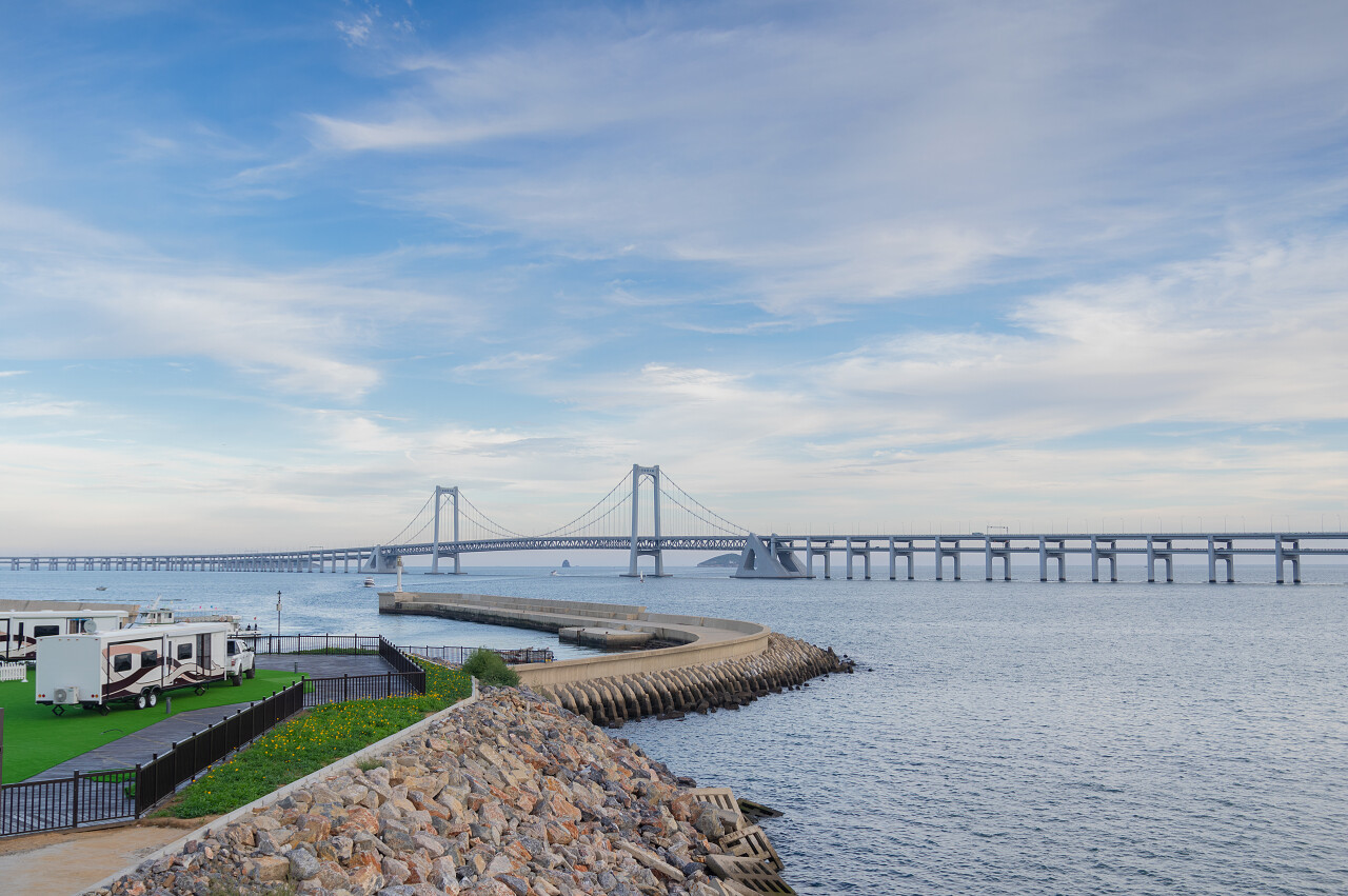 海边的桥梁大连旅游