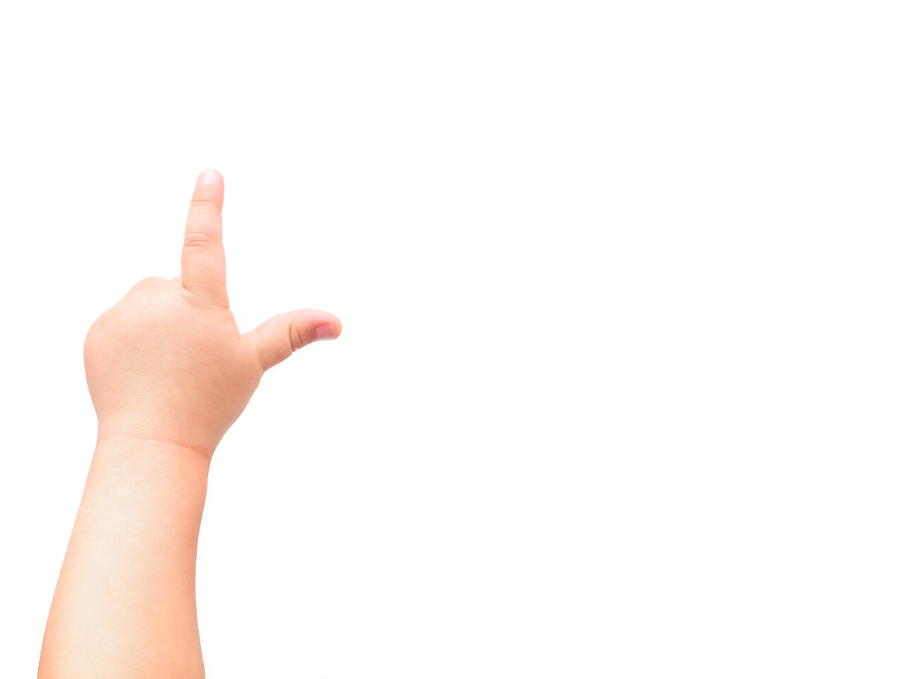 婴儿的手指特写点击手势