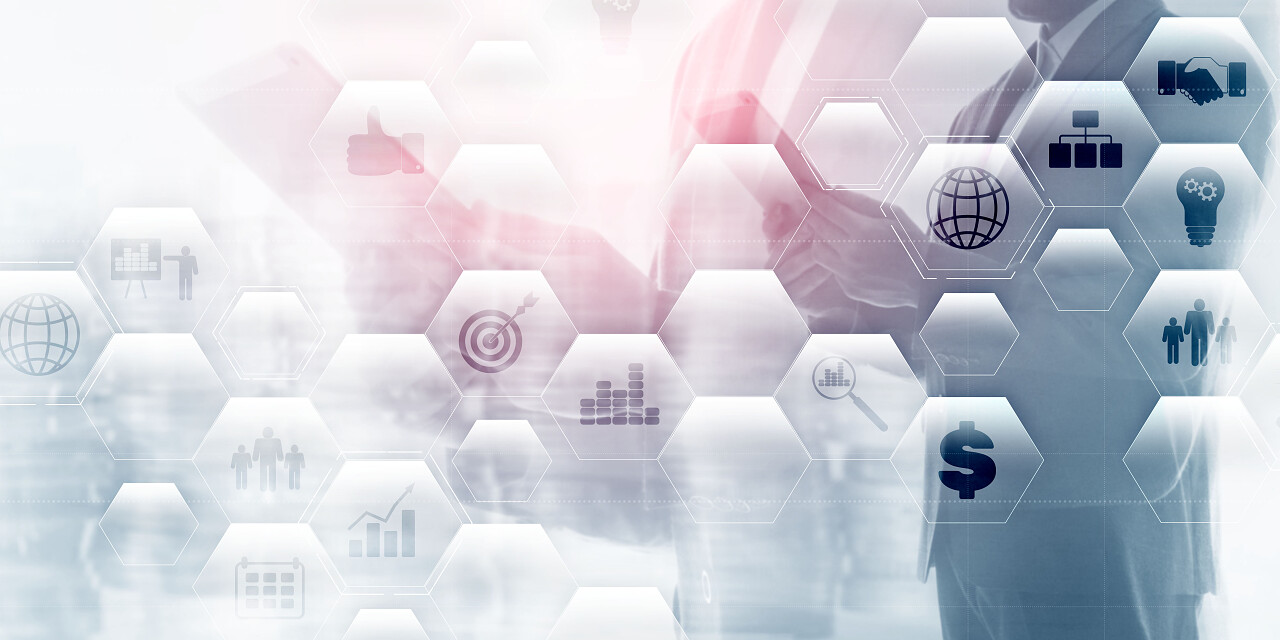 金融商业背景天际线城市景观城市抽象背景投资交易概念