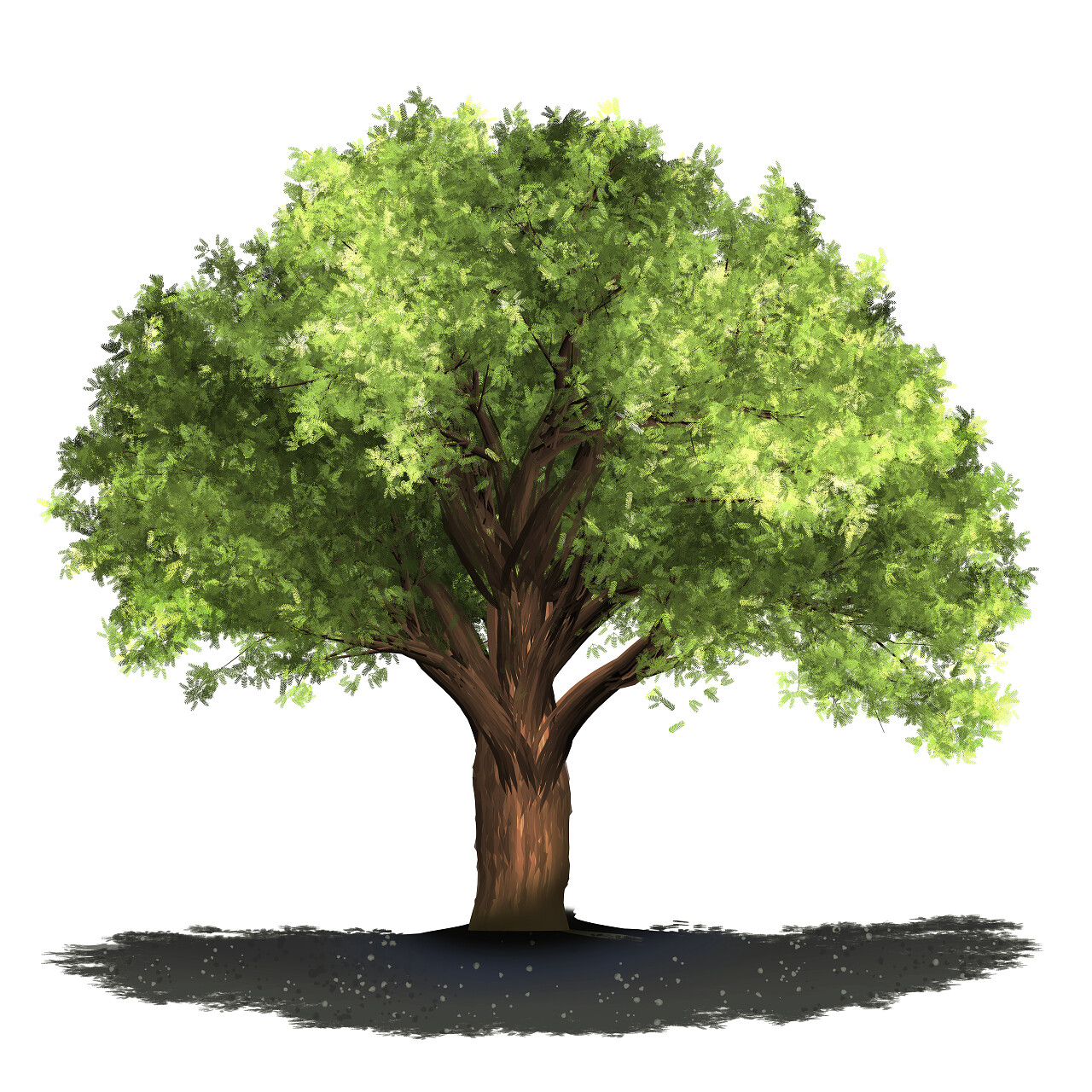 绿色福雷斯特树背景3d 插图