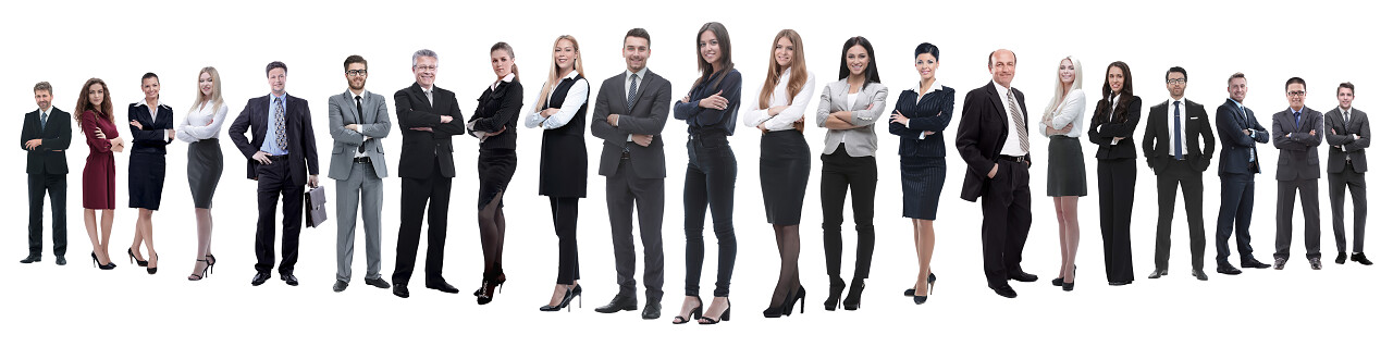 专业众多商业团队的全景照片企业专业商务精英团队商务男女