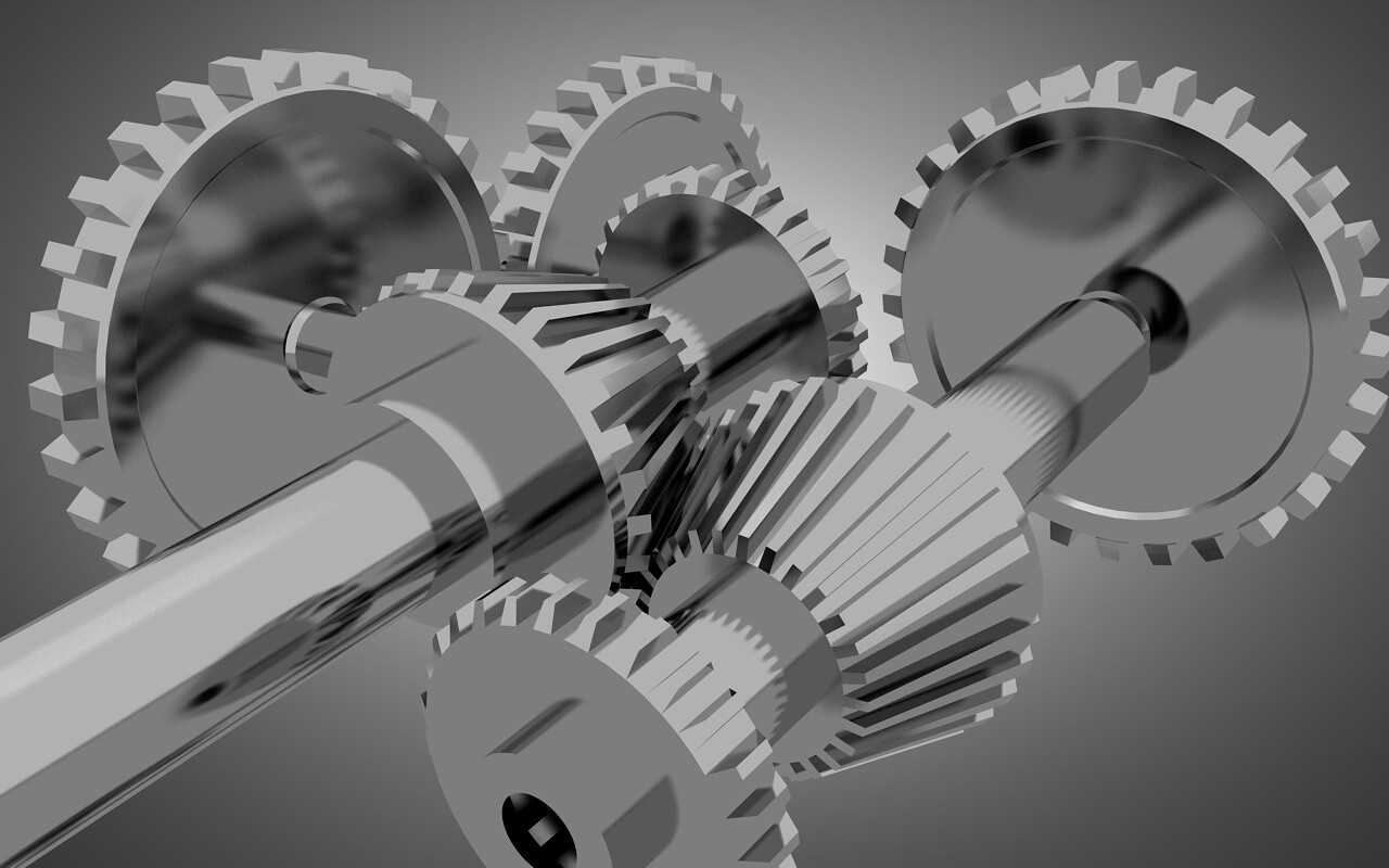金属齿轮概念背景