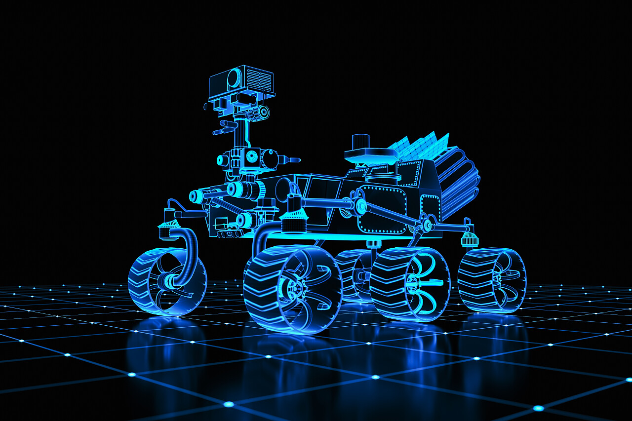 网格上的虚拟漫游车