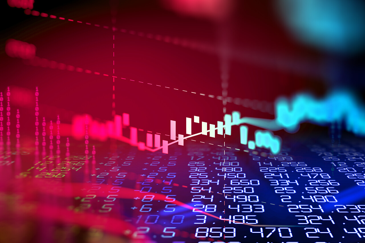 金融图技术抽象背景代表金融危机