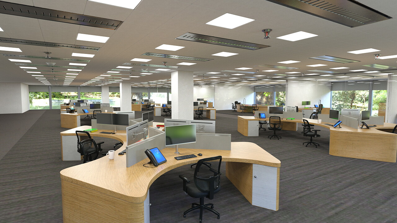 3d 现代建筑办公室
