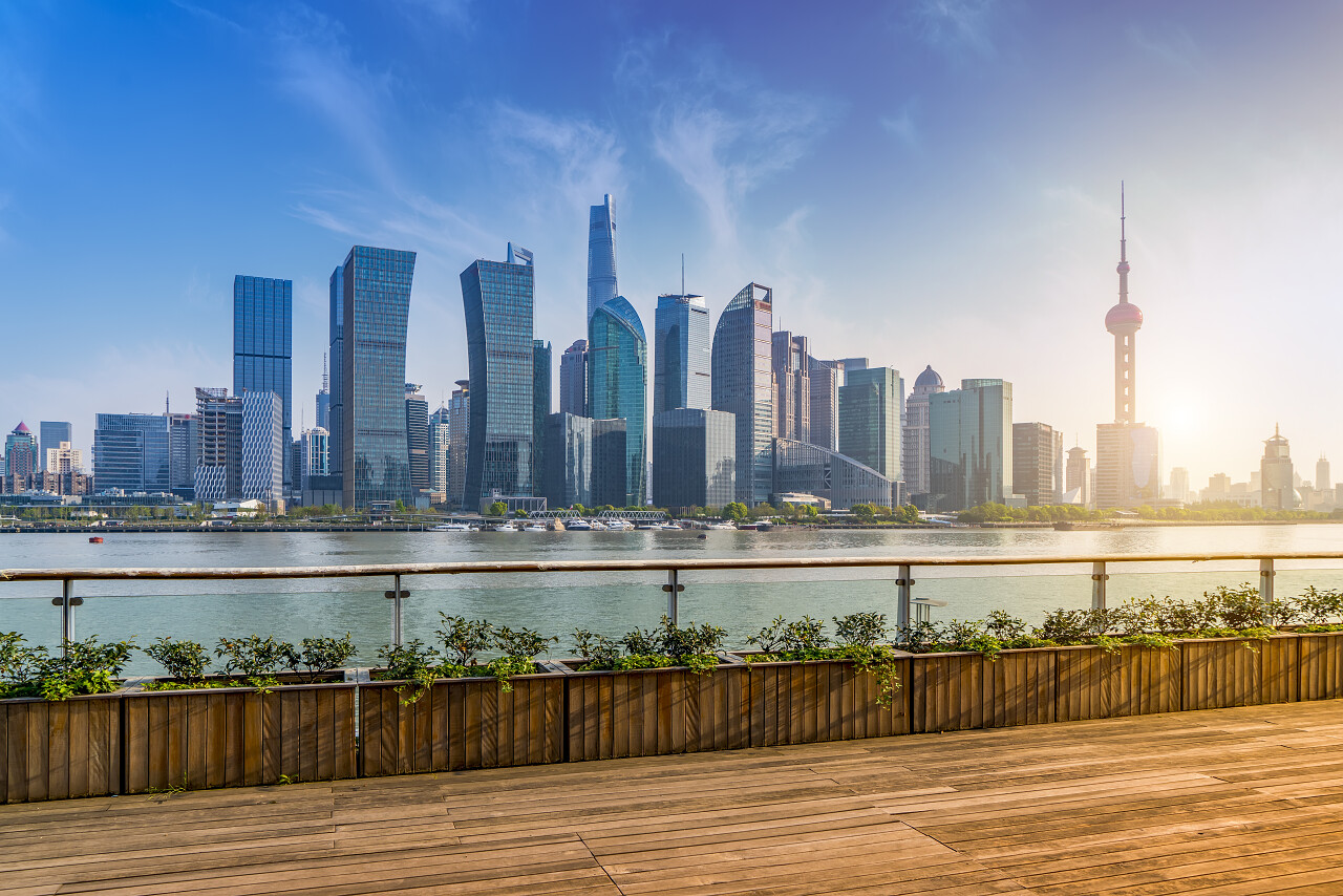 中国上海金融区的摩天大楼上海旅游