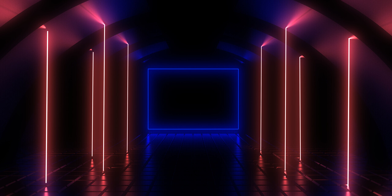 带有霓虹灯的3D抽象背景